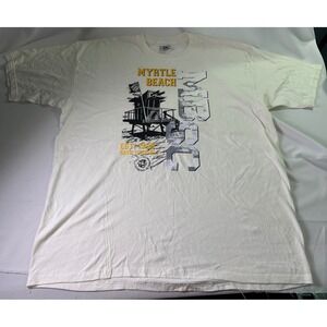 Vintage Authentic Pigment‎ Myrtle Beach T Shirt 2XL Lifeguard Tower Garment Dyed